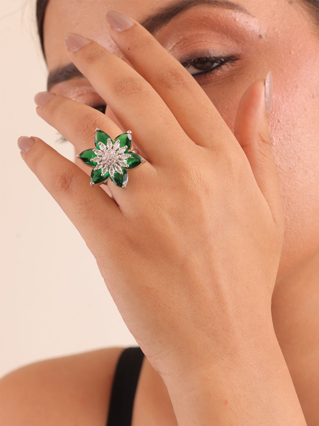 Emerald Petal AD Ring