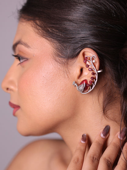Samaira Peacock Royale Gemstone Bloom Earcuff