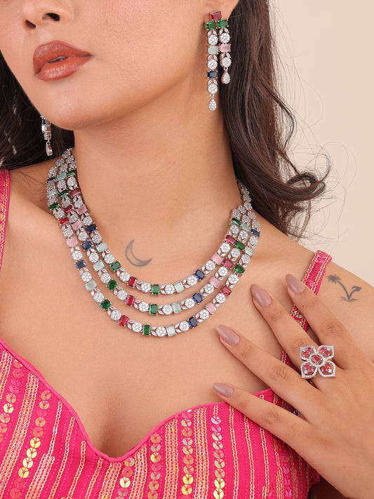 Prismatic Harmony AD Jewelry Set