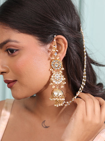 Zyara Majestic Grace Pachi Kundan Earchain