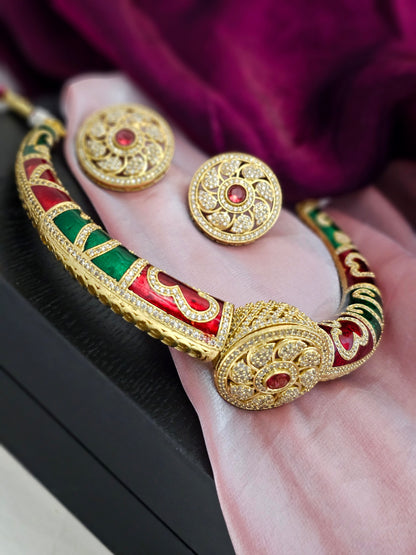 Rajwada Eternal Grace Regal Heritage Choker Necklace Set
