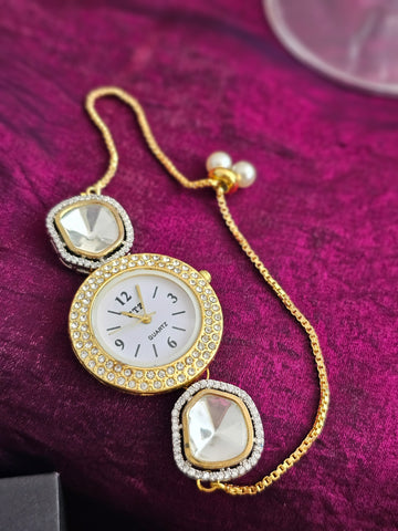 Royal Kundan Timepiece Bracelet
