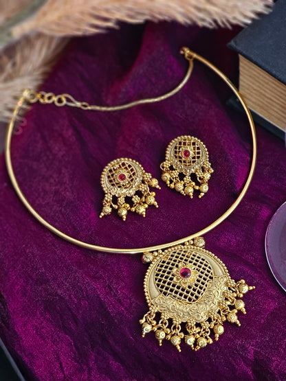 Ruby Glow Hasuli Pendant