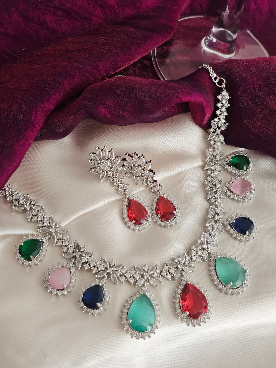 Prismatic Glow AD Jewelry Set