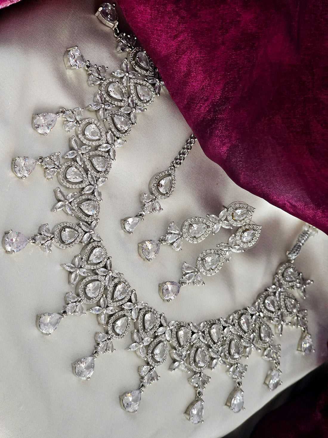 Crystal Bloom AD Necklace Set