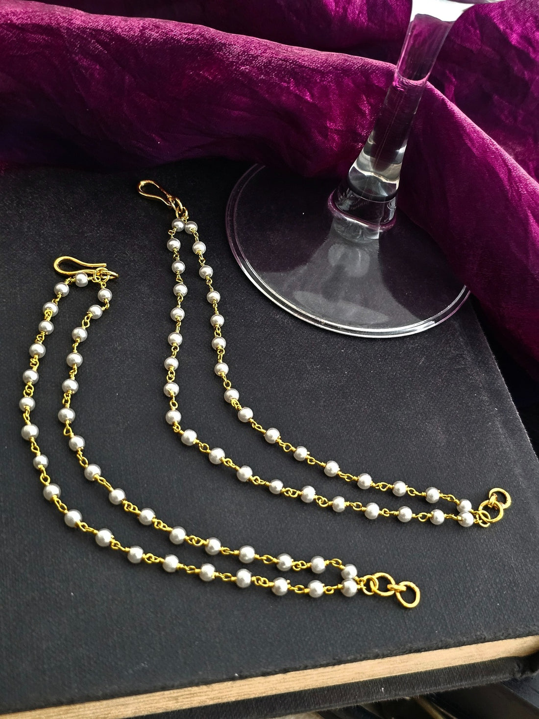 Dual Strand Pearl Earchain