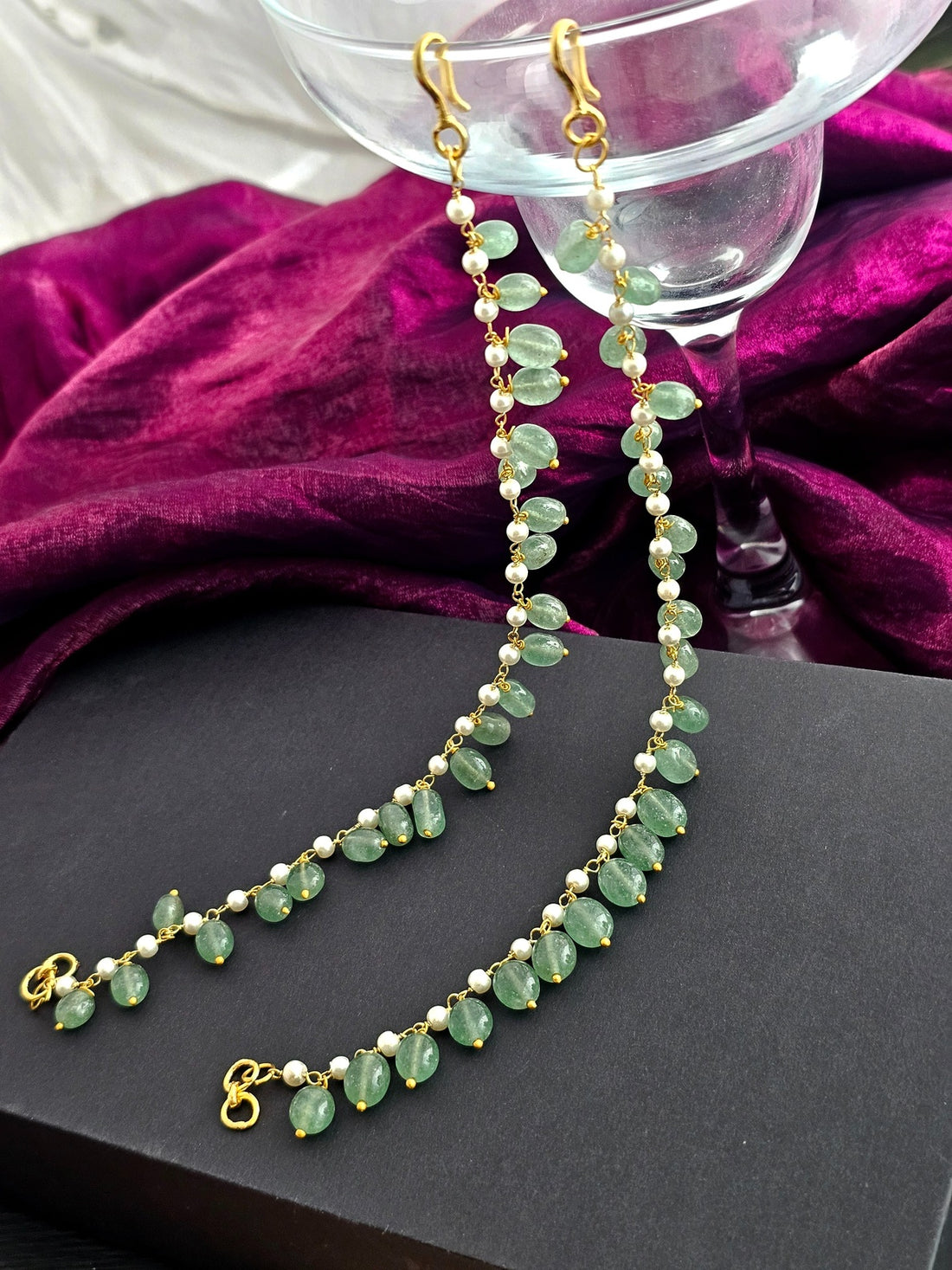 Elysian Grace Timeless Green Quartz Anklet