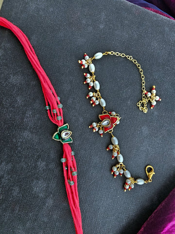The Crimson Blossom Rakhi Combo
