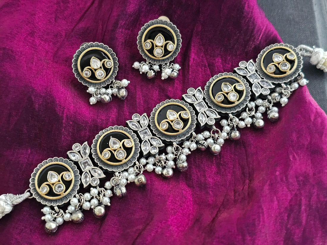 Floral Ghungroo Necklace Set