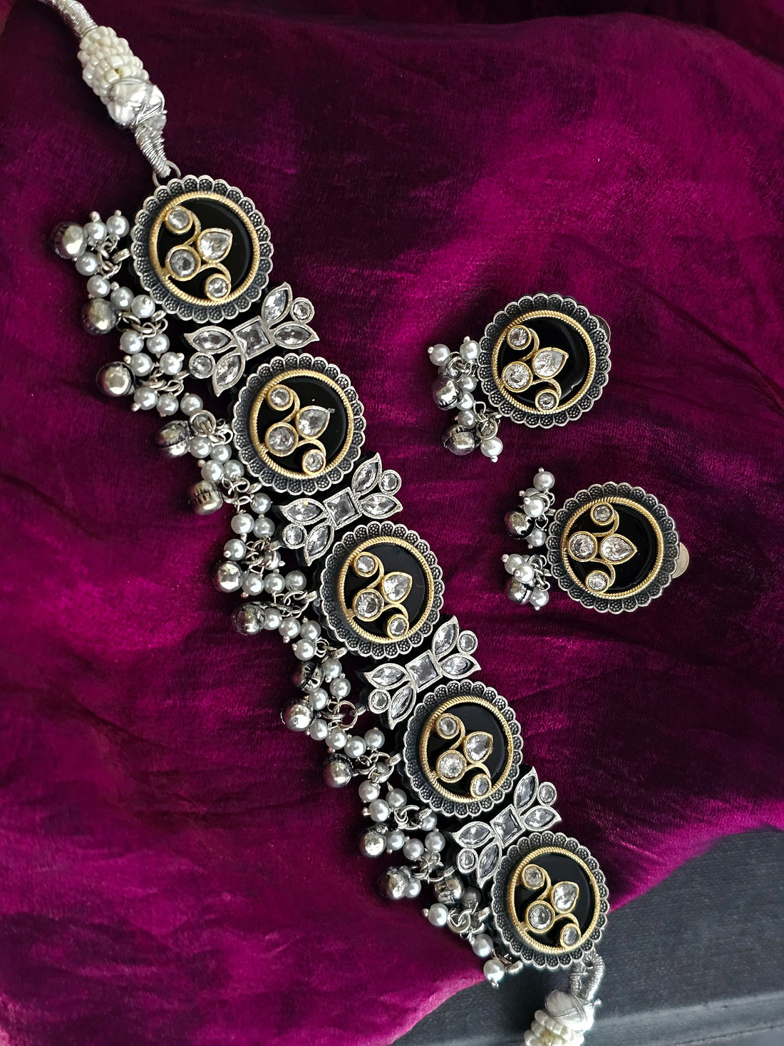 Floral Ghungroo Necklace Set