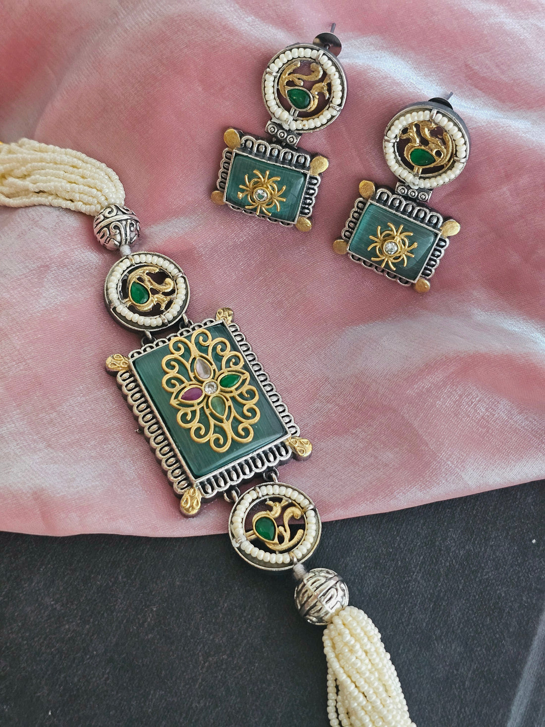 Blue Bloom Necklace Set