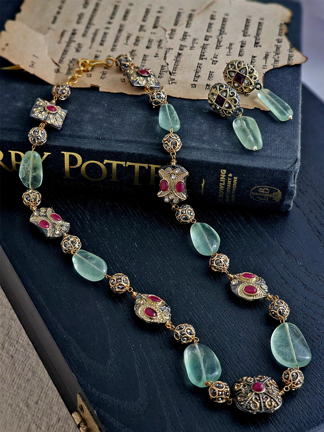 Anvika Antique Mint Quartz Regal Ensemble