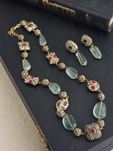 Anvika Antique Mint Quartz Regal Ensemble