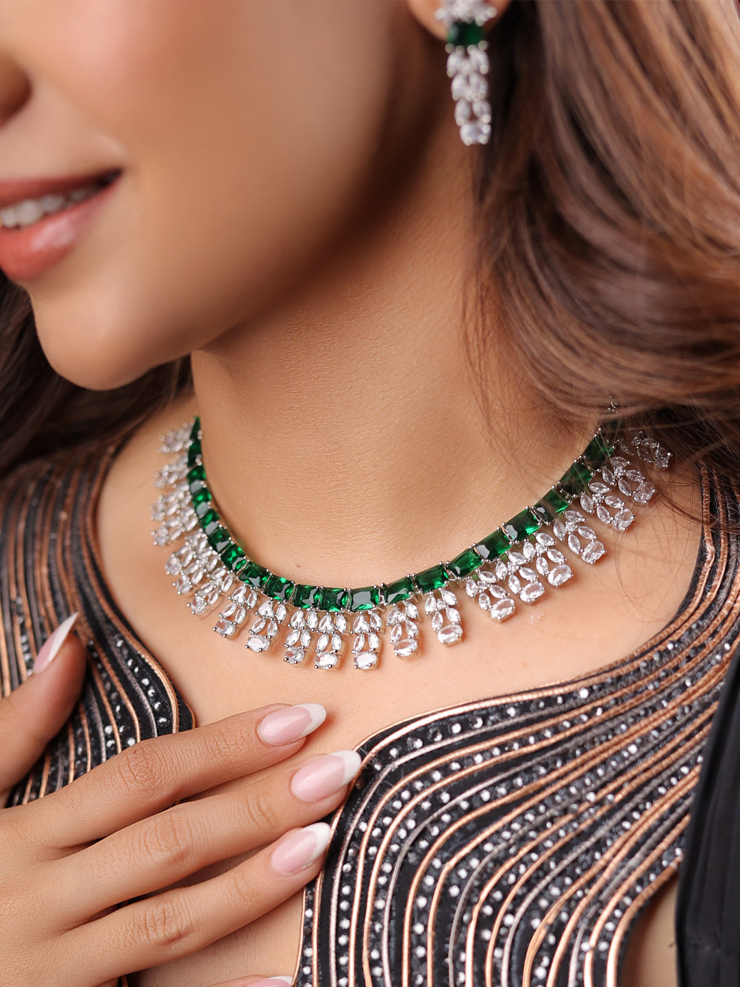 Emerald Glimmer AD Necklace Set
