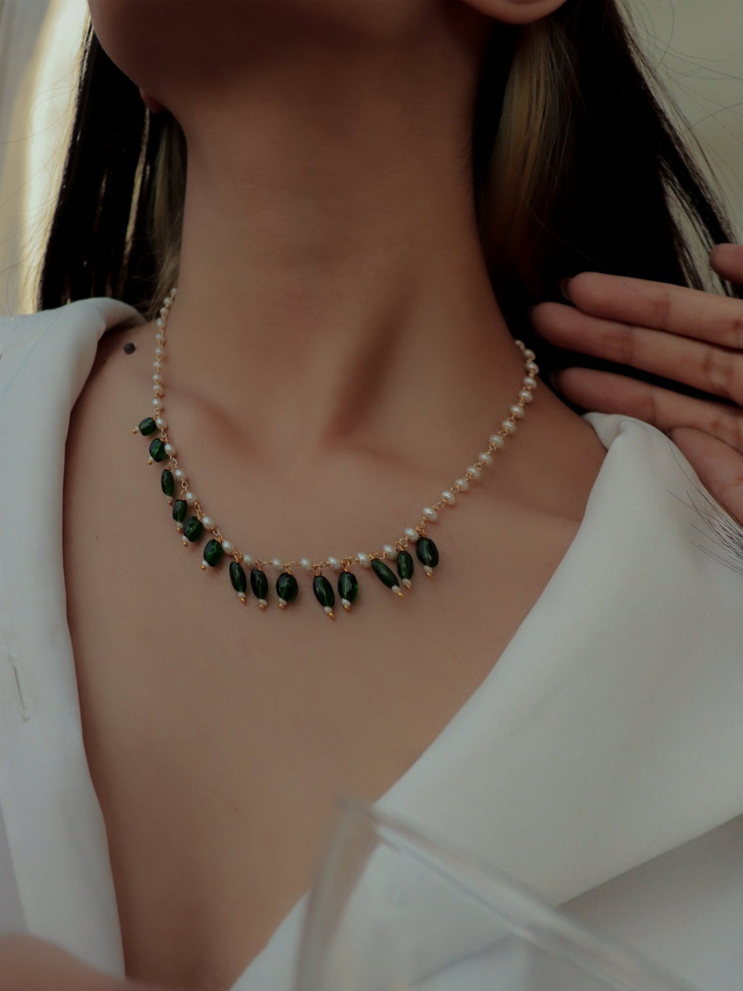 Ziva Pearl & Quartz Choker Set