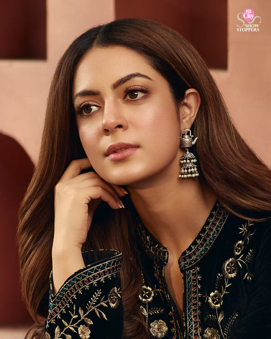 Sarvagina German Silver Teapot Double Jhumka Earrings