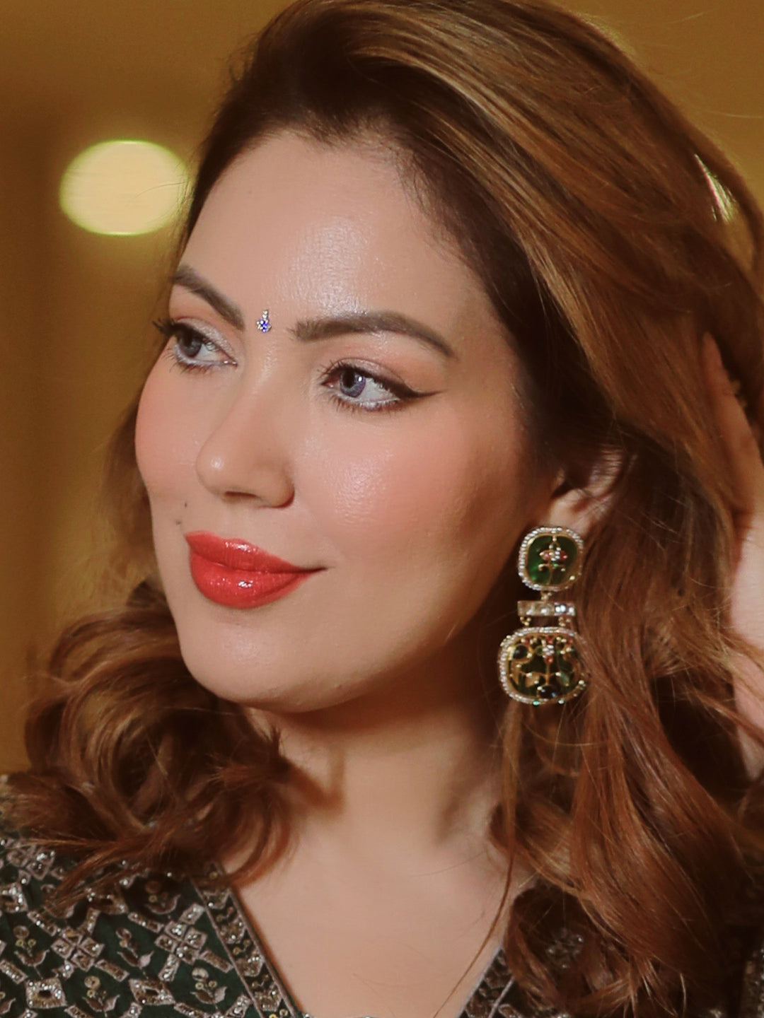 Aira Dark Green Meenakari Choker Set