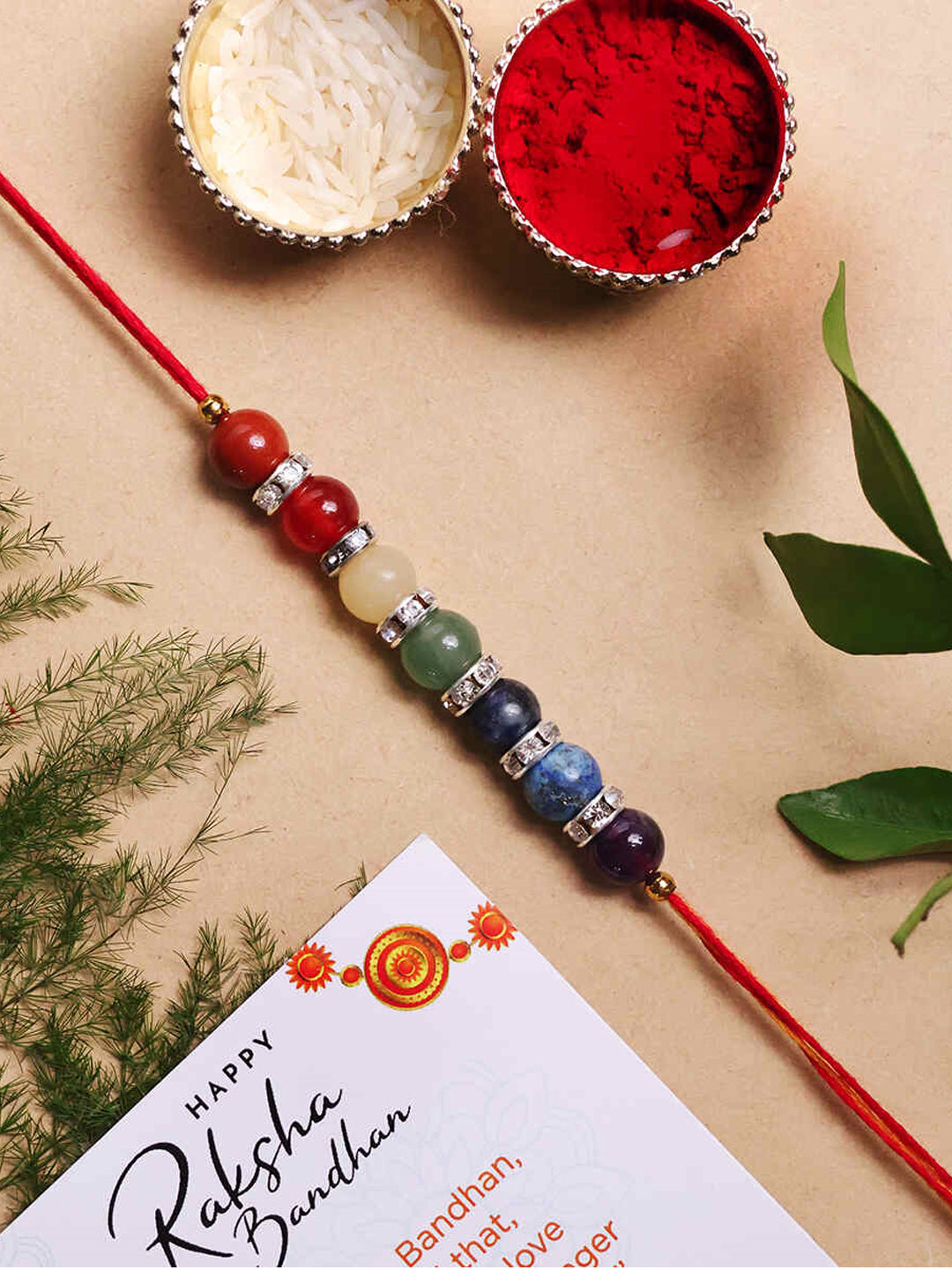 7 Chakra Diamond Ring Rakhi