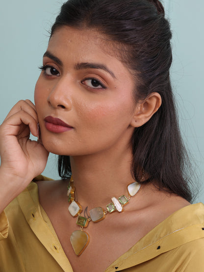 Lumora Serene Pearl-Glass Harmony Cascade Necklace