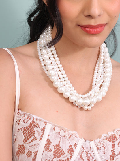 Anvika Celeste Radiant Pearl Layers Harmony Necklace
