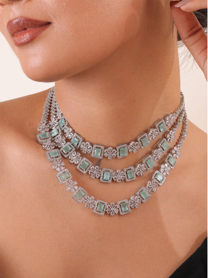 Mint Blossom AD Necklace Set
