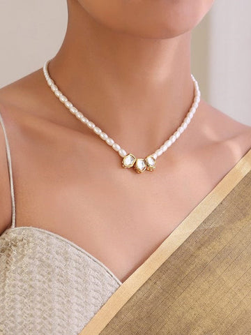 Pearl Whisper Kundan Necklace
