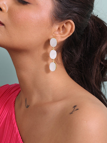 Elara Luminescent Mother of Pearl Majestic Dangler Earrings