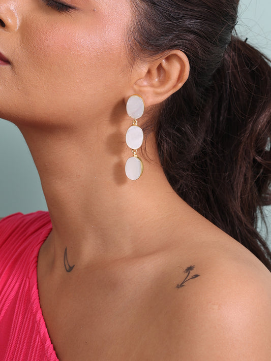 Elara Luminescent Mother of Pearl Majestic Dangler Earrings