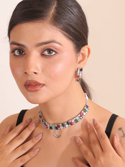 Radiant Prism AD Necklace Set