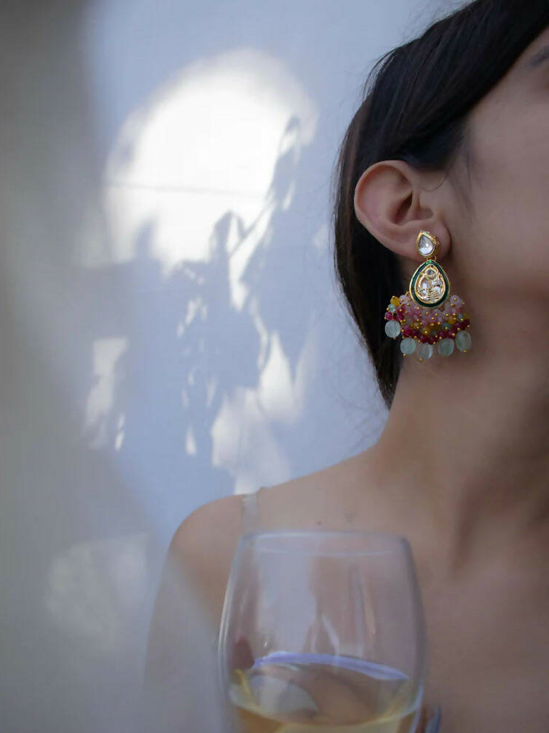 Nayantara Kundan Drop Earrings