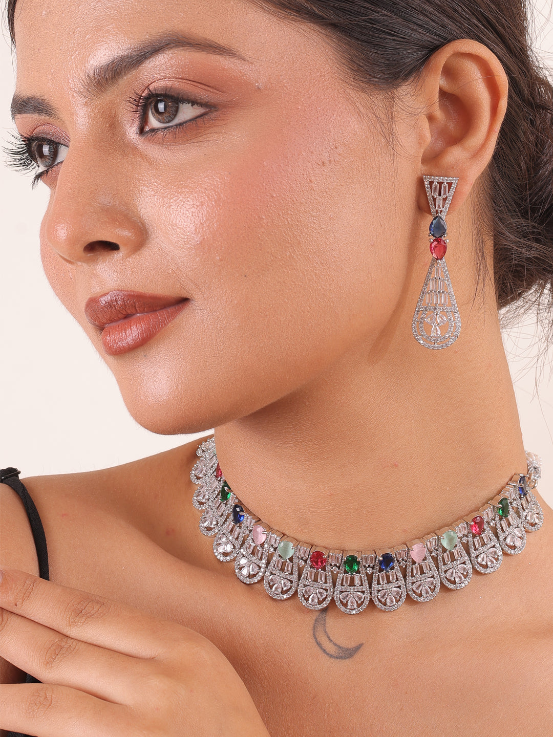 Floral Radiance AD Necklace Set