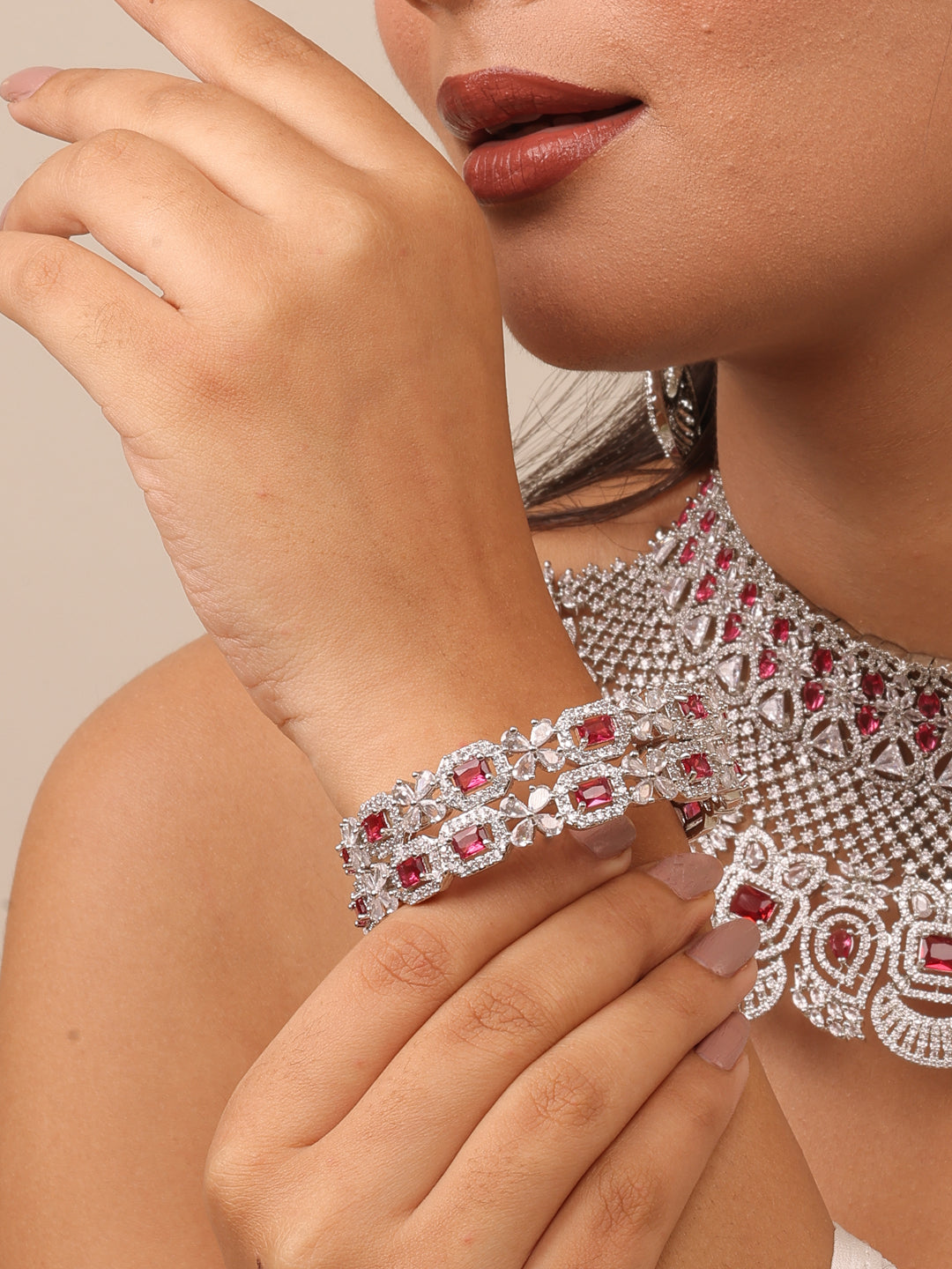 Blush Glow AD Bangles