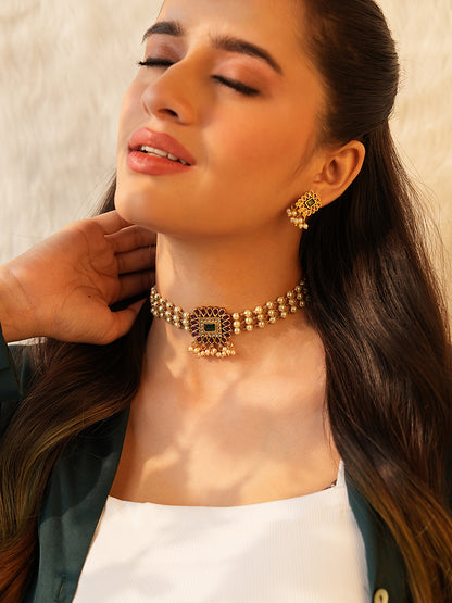 Radiant Pearl & Kundan Choker Set