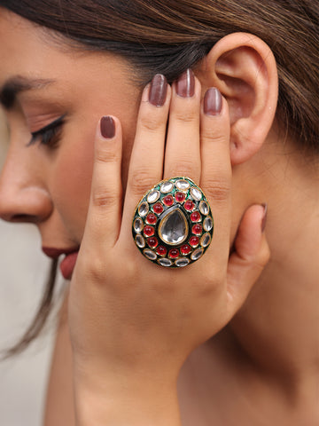 Regal Ruby Kundan Ring