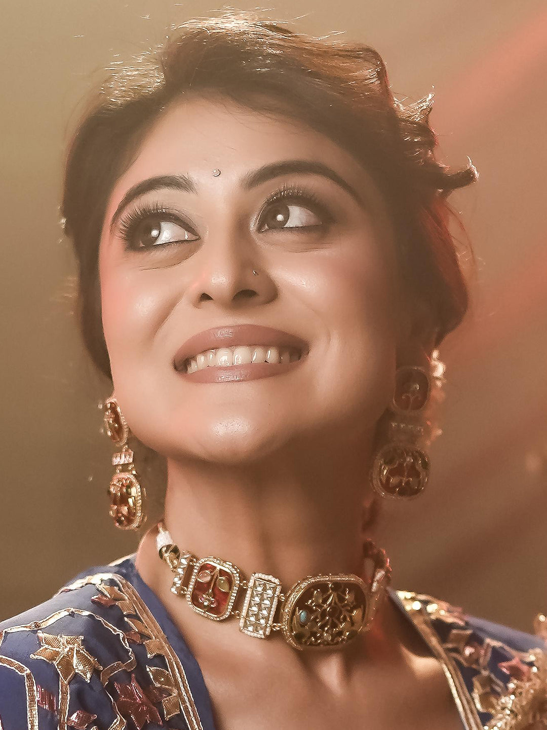 Tisha Handmade Red Meenakari Choker Set