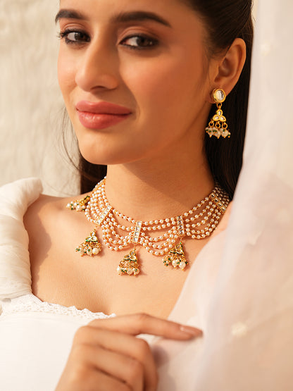 Opulent Pearl & Kundan Necklace Set