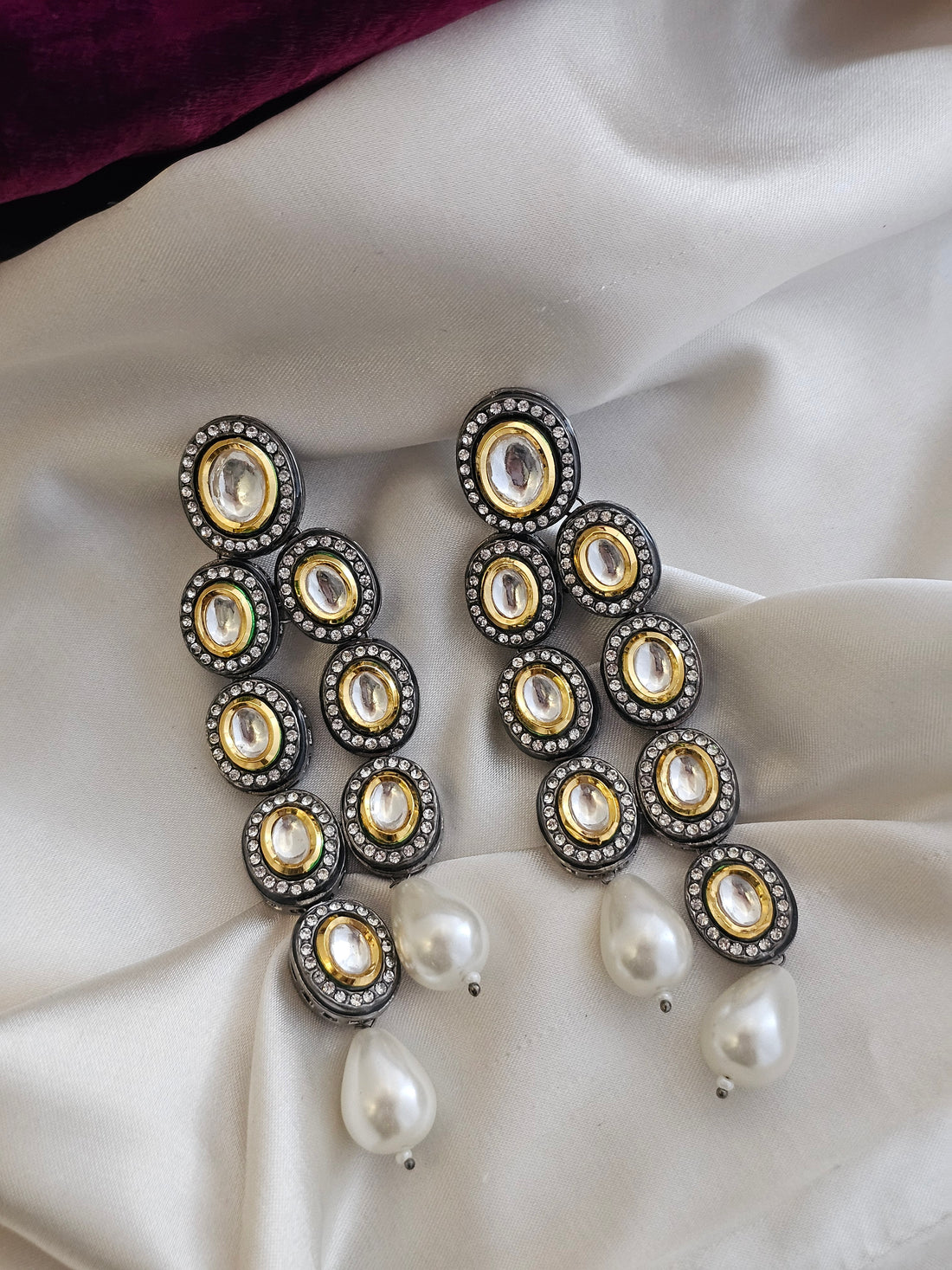 Noor Kundan Pearl Drop Earrings