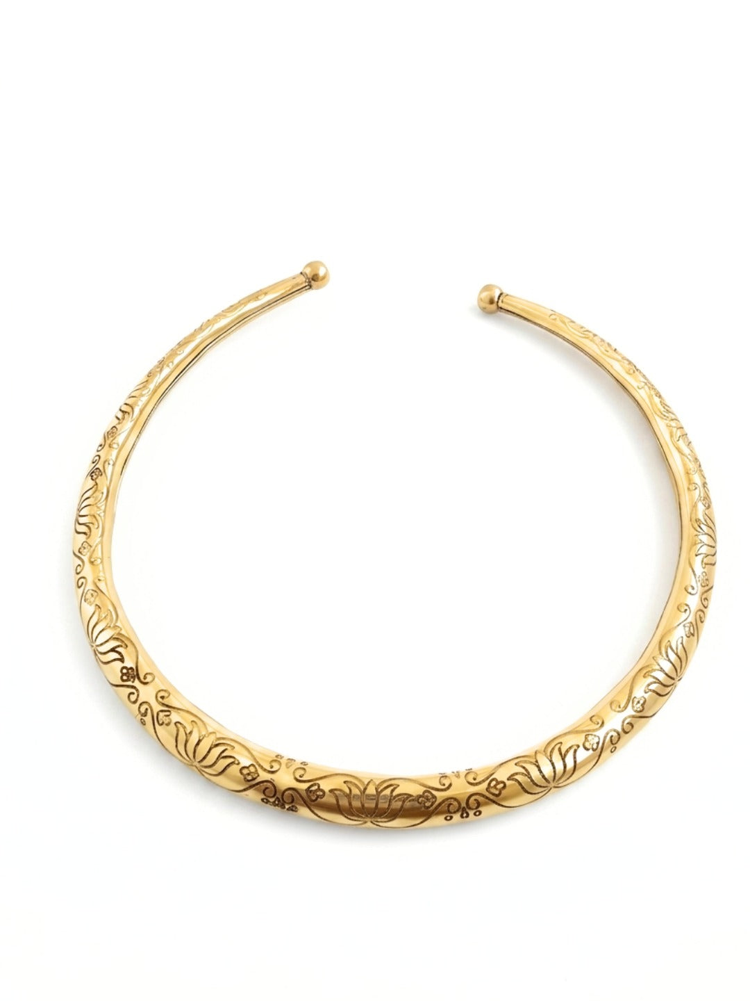 Meghana Gilded Lotus Hasuli Necklace