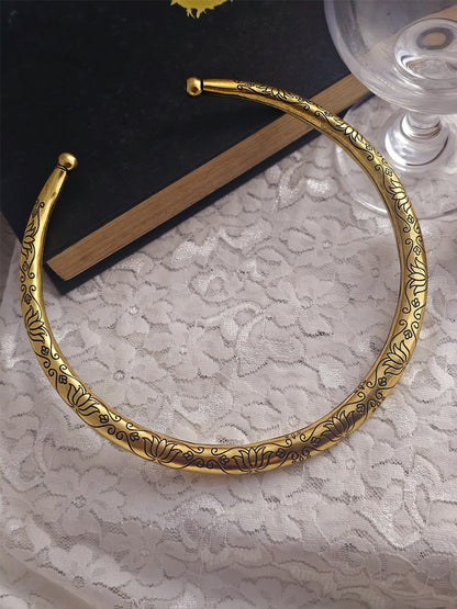 Meghana Gilded Lotus Hasuli Necklace