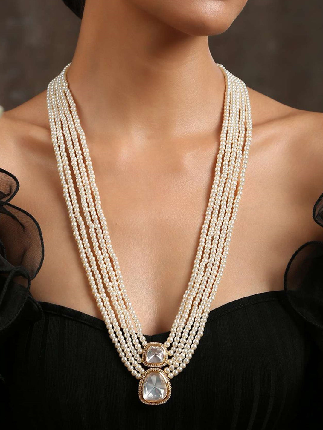 Iraaya Pearl Kundan Pendant Necklace