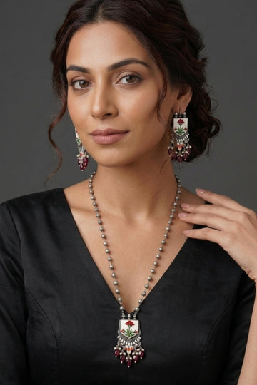 Kavya Artistic Whispers Hand-Painted Necklace Set