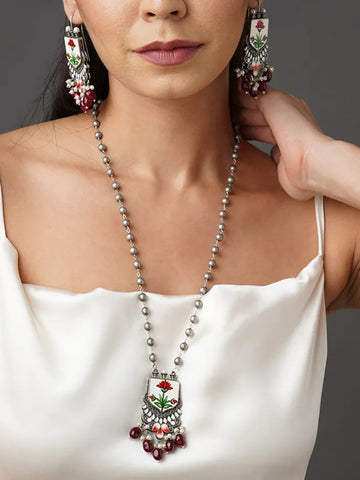 Kavya Artistic Whispers Hand-Painted Necklace Set