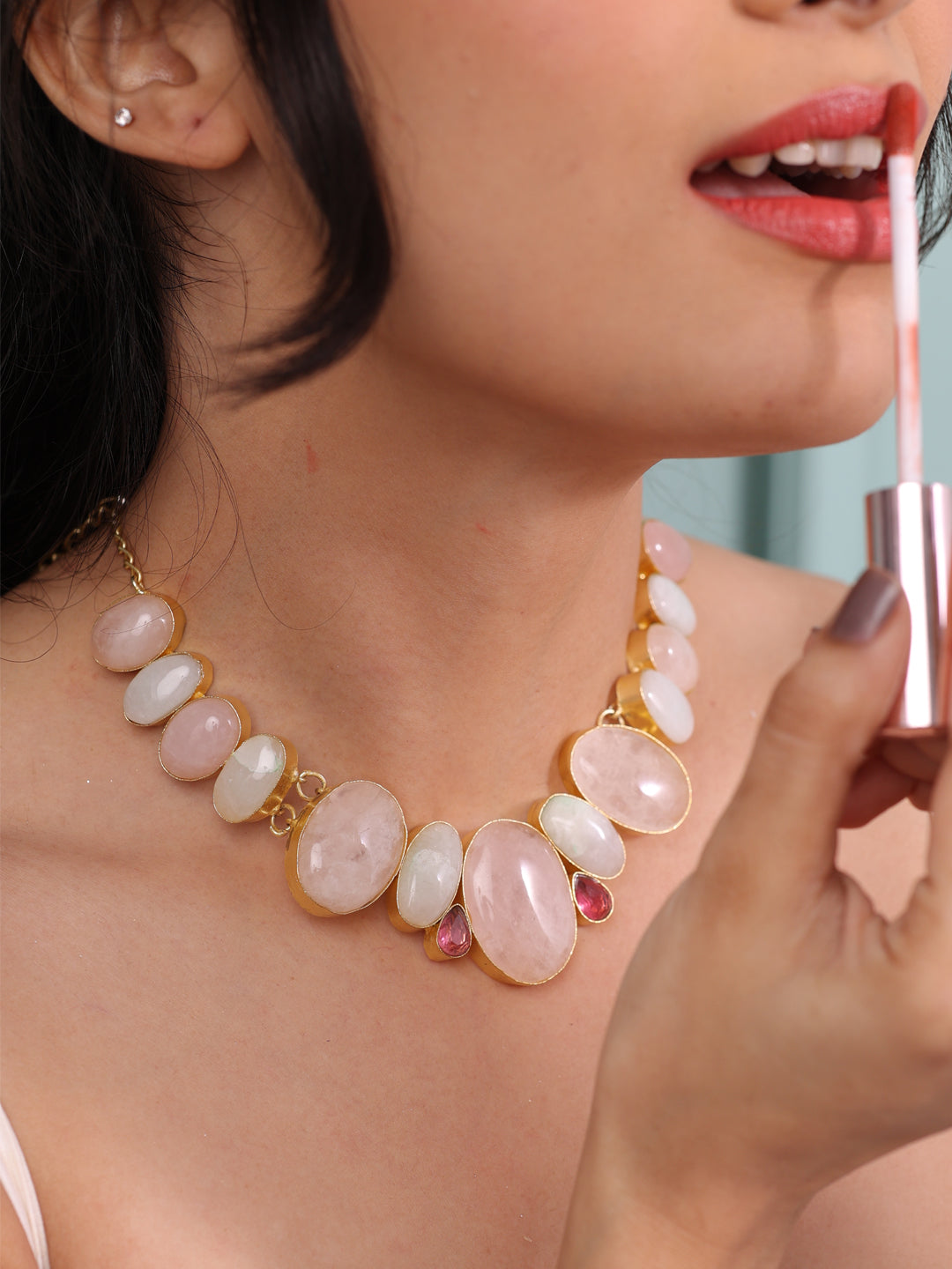 Roselyn Quartz Eternal Glow Cascade Necklace