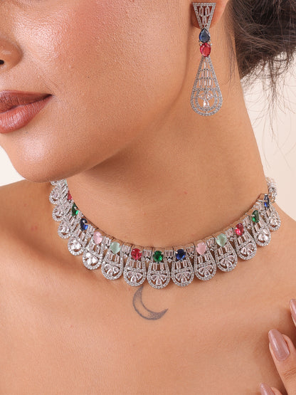 Floral Radiance AD Necklace Set