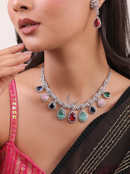 Rainbow Bloom AD Necklace Set