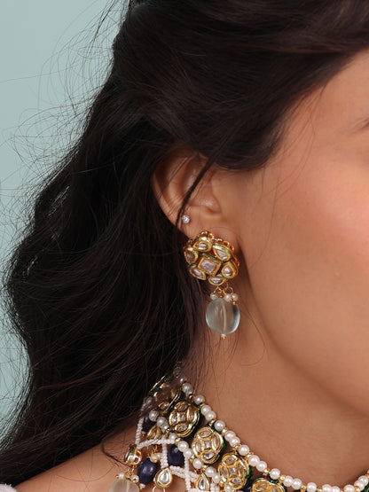 Samira Light Blue Pachi Kundan Necklace Set