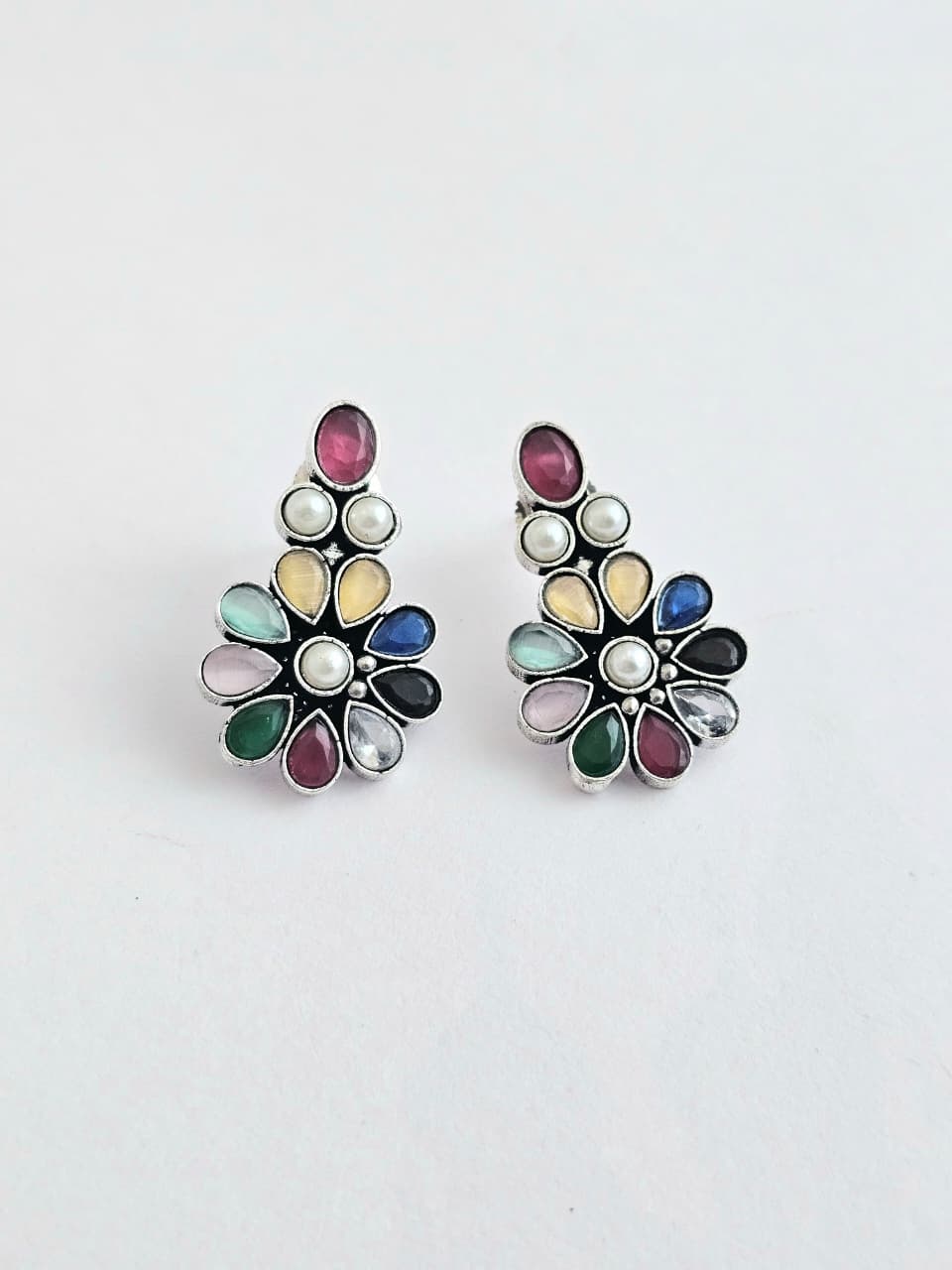 Antique Multi color Flower Stud