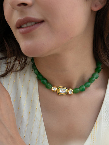 Eira Green Quartz Kundan Choker