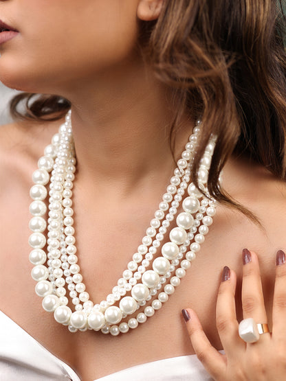 Anvika Celeste Radiant Pearl Layers Harmony Necklace