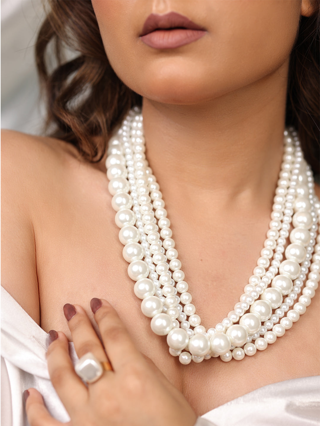 Anvika Celeste Radiant Pearl Layers Harmony Necklace
